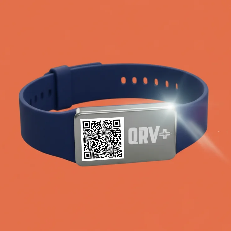 Pulsera con código QR de ejemplo
